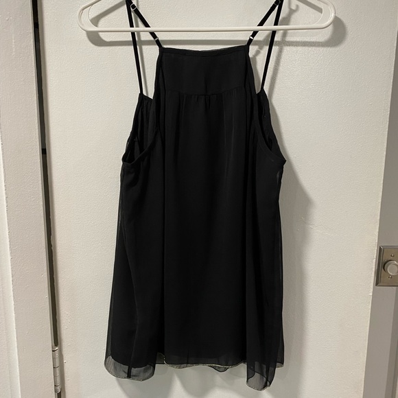 Lucky Brand smocked cami NWT black beaded tank top velvet straps Size Small - Picture 7 of 10